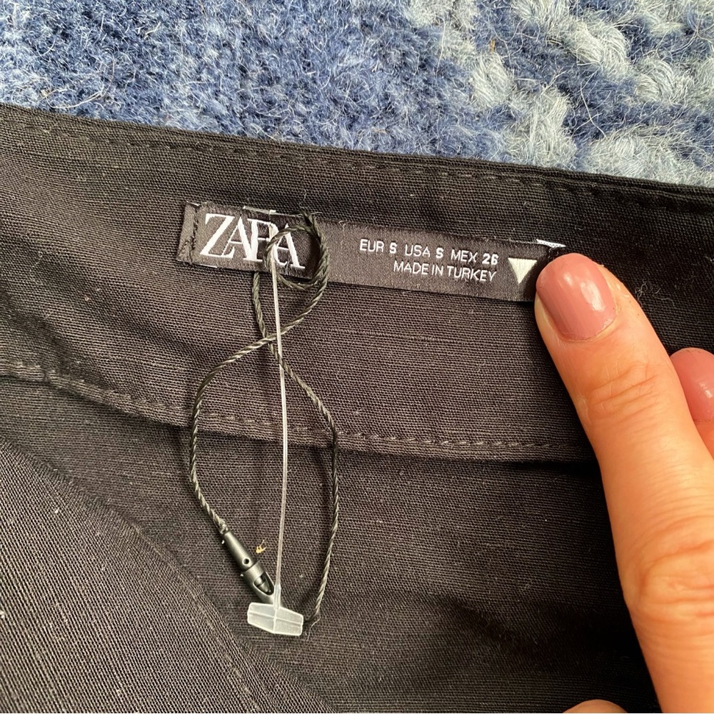 🖤 ZARA BOHO BLACK ASYMMETRICAL SIDE TIE HIGH WAIST MIDI SKIRT! - Picture 10 of 13